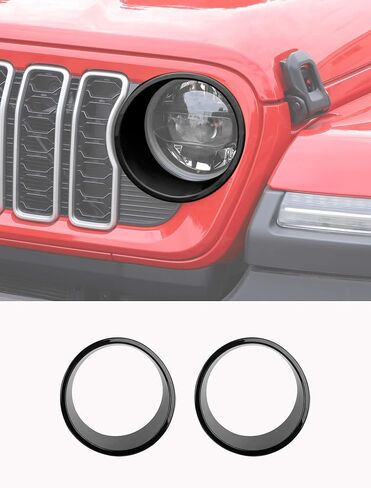 أغطية المصابيح الأمامية Savadicar Angry لعام 2024+ Jeep Wrangler (JL) وGladiator (JT) - قم بإضفاء الطابع الشخصي على مظهر سيارتك مع حواف المصابيح الأمامية، وإكسسوارات الزخرفة الخارجية، أخضر in Kuwait