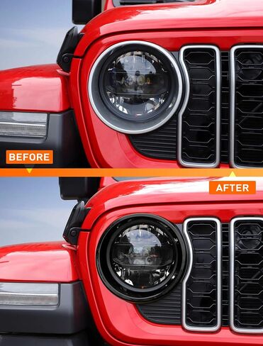 أغطية المصابيح الأمامية Savadicar Angry لعام 2024+ Jeep Wrangler (JL) وGladiator (JT) - قم بإضفاء الطابع الشخصي على مظهر سيارتك مع حواف المصابيح الأمامية، وإكسسوارات الزخرفة الخارجية، أخضر in Kuwait