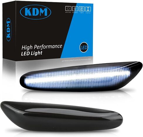مصابيح LED للعلامات الجانبية مناسبة لسيارات BMW E90 E91 E92 E93 E46 E60 E61 E81 E82 E87 E88 E83 X3 E84 X1 325i 328i 335i 330i، مصابيح كهرمانية للعدسة المدخنة الأمامية، عبوتان in Kuwait