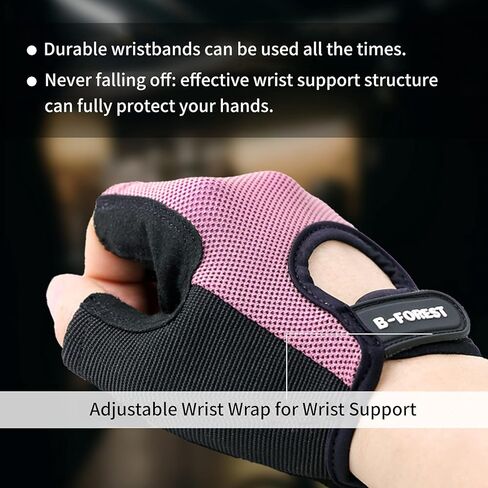 B-Forest Workout Gloves, Gym Gloves for Men Women Weight Lifting Fingerless Gloves for Training, Exercise, Fitness in Kuwait