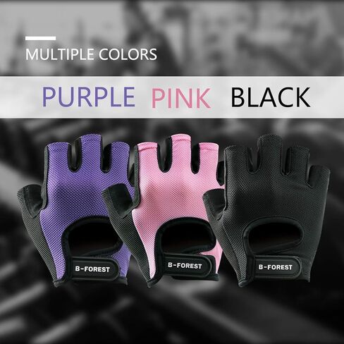 B-Forest Workout Gloves, Gym Gloves for Men Women Weight Lifting Fingerless Gloves for Training, Exercise, Fitness in Kuwait