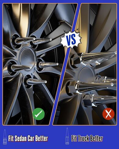 M12x1.5 صواميل العروة المدببة لسيارة تويوتا كامري هوندا سيفيك أكورد بولاريس تشيفي لكزس، 20 قطعة من الكروم 12 مم × 1.5 صواميل مسننة مع مقعد منتفخ مخروطي/مخروطي لعجلة ما بعد البيع مع مفتاح المقبس in Kuwait