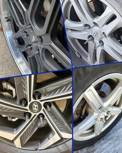 M12x1.5 صواميل العروة المدببة لسيارة تويوتا كامري هوندا سيفيك أكورد بولاريس تشيفي لكزس، 20 قطعة من الكروم 12 مم × 1.5 صواميل مسننة مع مقعد منتفخ مخروطي/مخروطي لعجلة ما بعد البيع مع مفتاح المقبس in Kuwait