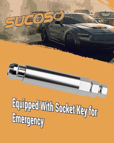 M12x1.5 صواميل العروة المدببة لسيارة تويوتا كامري هوندا سيفيك أكورد بولاريس تشيفي لكزس، 20 قطعة من الكروم 12 مم × 1.5 صواميل مسننة مع مقعد منتفخ مخروطي/مخروطي لعجلة ما بعد البيع مع مفتاح المقبس in Kuwait