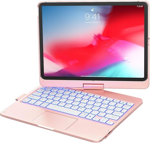 حافظة تشيسونا آيباد إير الجيل الخامس مع لوحة مفاتيح، (10.9 بوصة 2022) لوحة لمس 7 ألوان خلفية، قابلة للدوران 360 درجة، غطاء نحيف مع حامل أقلام، حافظة لوحة مفاتيح لجهاز آيباد إير الجيل الخامس/الرابع، آيباد برو 11، وردي... in Kuwait