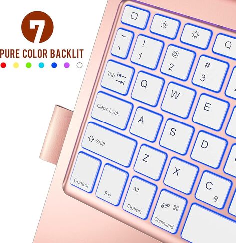 حافظة تشيسونا آيباد إير الجيل الخامس مع لوحة مفاتيح، (10.9 بوصة 2022) لوحة لمس 7 ألوان خلفية، قابلة للدوران 360 درجة، غطاء نحيف مع حامل أقلام، حافظة لوحة مفاتيح لجهاز آيباد إير الجيل الخامس/الرابع، آيباد برو 11، وردي... in Kuwait