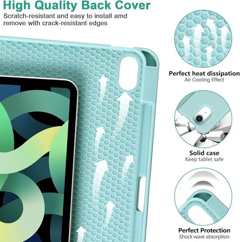 COO Keyboard Case for iPad Air 5th Gen/4th Gen 2020/iPad Pro 11, Detachable Wireless Bluetooth Keyboard, Built-in Pencil Holder, Champagne in Saudi Arabia
