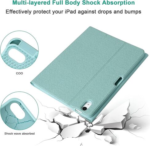 COO Keyboard Case for iPad Air 5th Gen/4th Gen 2020/iPad Pro 11, Detachable Wireless Bluetooth Keyboard, Built-in Pencil Holder, Champagne in Saudi Arabia