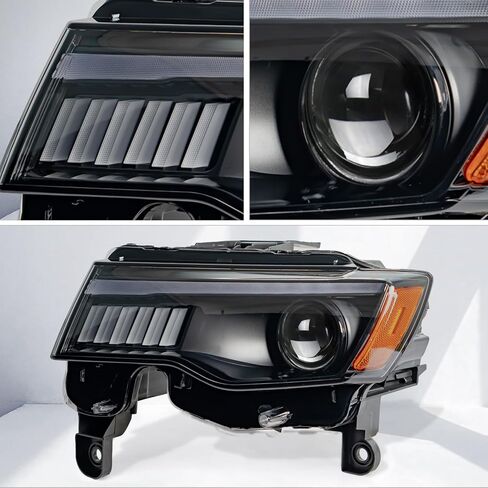 Archaic LED Headlights Assembly for Jeep Grand Cherokee 2017 2018 2019 2020 2021, LED Projector Front Light with Sequential Turn Signal, Plug and Play, Pair in Saudi Arabia