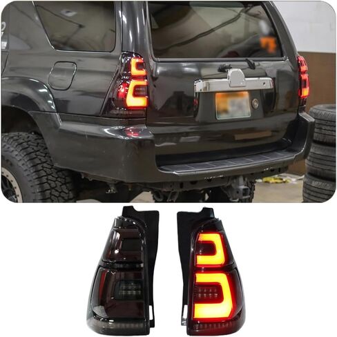 مجموعة إضاءة خلفية LED مناسبة لسيارة Toyota 4Runner 2003-2009 غطاء أسود تأثير الضوء المتدفق سهل التركيب in Saudi Arabia