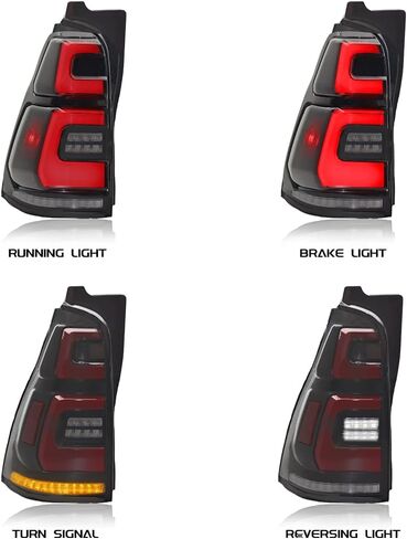مجموعة إضاءة خلفية LED مناسبة لسيارة Toyota 4Runner 2003-2009 غطاء أسود تأثير الضوء المتدفق سهل التركيب in Saudi Arabia