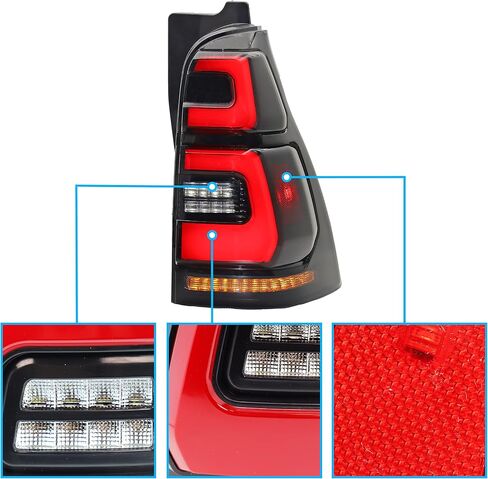 مجموعة إضاءة خلفية LED مناسبة لسيارة Toyota 4Runner 2003-2009 غطاء أسود تأثير الضوء المتدفق سهل التركيب in Saudi Arabia