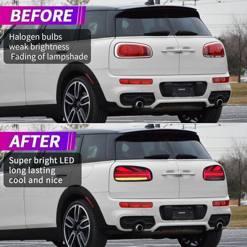 Archaic Tail Lights for Mini Cooper Clubman F54 2015-2019, Full LED Taillights Assembly for Clubman ALL4/Base/Cooper S/JCW, Sequential Turn Signal/Start Up Sequence/IP67/Plug & Play, Pair, Red Lens in Kuwait