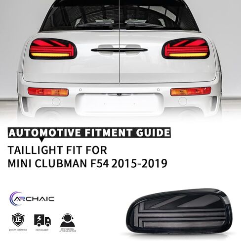 Archaic Tail Lights for Mini Cooper Clubman F54 2015-2019, Full LED Taillights Assembly for Clubman ALL4/Base/Cooper S/JCW, Sequential Turn Signal/Start Up Sequence/IP67/Plug & Play, Pair, Red Lens in Kuwait