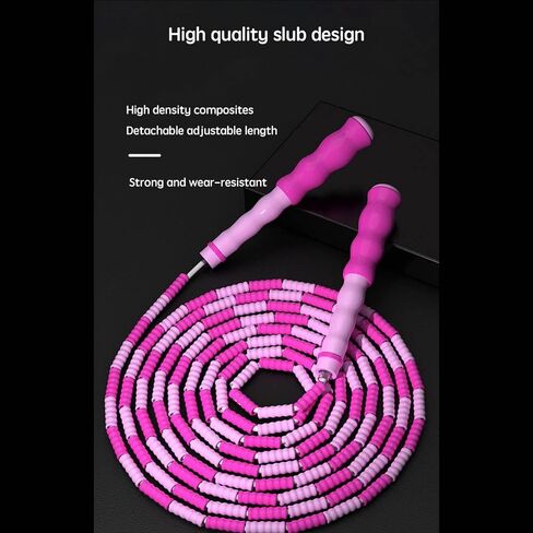 CJSDYY Fitness Jump Rope, 2 Pack Tangle Free Segmented Soft Bead Rope Skipping, Adjustable Length Skipping Rope , Advanced Skipping Rope for Kids, Women and Men Training, Workout and Weight Loss - 9.2 in Kuwait