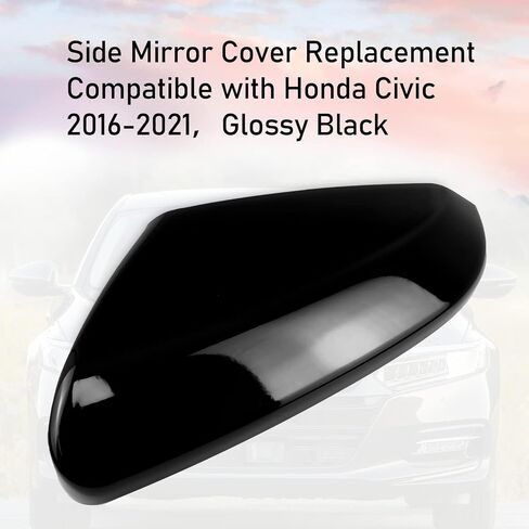 Moonlinks Compatible with 2016-2021 Honda Civic Side Ox Horn Mirror Cover Replacement,Glossy Black Mirror Cap for 10th Gen Civic,2019-2022 Insight,LH & RH Side Door Rearview Mirror Cover Trim(1 Pair） in Saudi Arabia