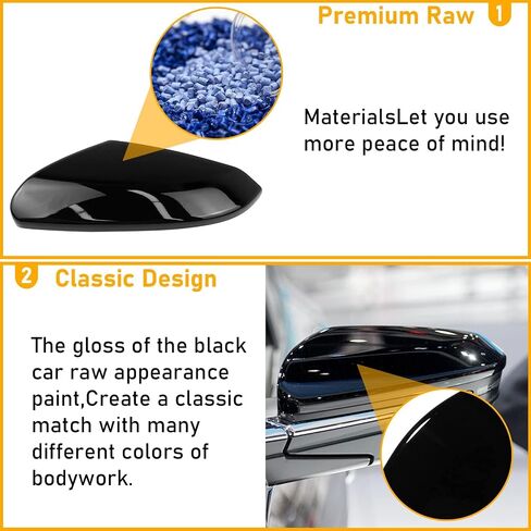 Moonlinks Compatible with 2016-2021 Honda Civic Side Ox Horn Mirror Cover Replacement,Glossy Black Mirror Cap for 10th Gen Civic,2019-2022 Insight,LH & RH Side Door Rearview Mirror Cover Trim(1 Pair） in Saudi Arabia