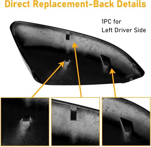 Moonlinks Compatible with 2016-2021 Honda Civic Side Ox Horn Mirror Cover Replacement,Glossy Black Mirror Cap for 10th Gen Civic,2019-2022 Insight,LH & RH Side Door Rearview Mirror Cover Trim(1 Pair） in Saudi Arabia