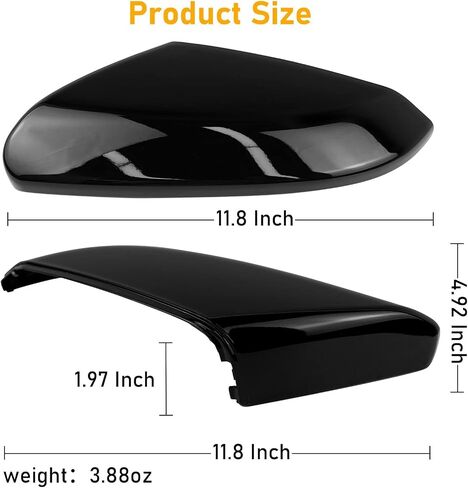 Moonlinks Compatible with 2016-2021 Honda Civic Side Ox Horn Mirror Cover Replacement,Glossy Black Mirror Cap for 10th Gen Civic,2019-2022 Insight,LH & RH Side Door Rearview Mirror Cover Trim(1 Pair） in Saudi Arabia