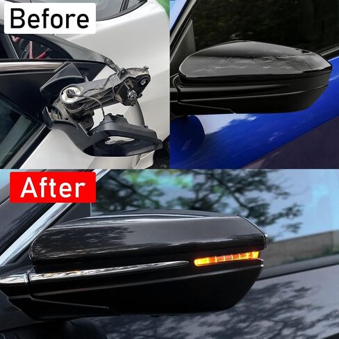 Moonlinks Compatible with 2016-2021 Honda Civic Side Ox Horn Mirror Cover Replacement,Glossy Black Mirror Cap for 10th Gen Civic,2019-2022 Insight,LH & RH Side Door Rearview Mirror Cover Trim(1 Pair） in Saudi Arabia