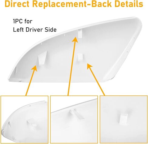 Moonlinks Compatible with 2016-2021 Honda Civic Side Ox Horn Mirror Cover Replacement,Glossy Black Mirror Cap for 10th Gen Civic,2019-2022 Insight,LH & RH Side Door Rearview Mirror Cover Trim(1 Pair） in Saudi Arabia
