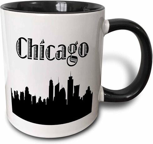 مج 3dRose Chicago City Skyline، 11 أونصة، أزرق in Kuwait