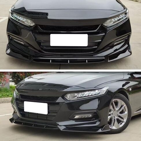 سبويلر الشفاه الأمامي متوافق مع 2018-2020 Honda Accord الجيل العاشر سيدان LX، Sport، EX-L، Touring، شفة المصد الأمامي Hybird، غمس ألياف الكربون المائية in Kuwait