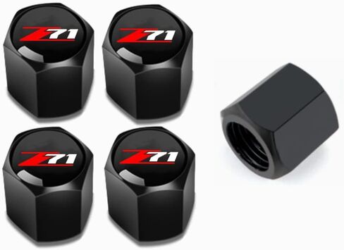 لZ71 سيلفرادو كولورادو أسود معدن الإطارات صمام الجذعية غطاء يغطي غطاء صمام الهواء مجموعة الغبار مانعة للتسرب غطاء الهواء شعار التصميم اكسسوارات السيارات (حزمة من 5) in Kuwait