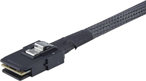 6G Internal Mini SAS SFF-8087 to SFF-8087 Cable, Straight to Right Angle, 0.5m Internal Mini SAS to Mini SAS Cable, 36Pin, 100 Ohms, for Servers, RAID, SAS/SATA HBA, DAS, 0.5 Meter (1.6ft) in Kuwait