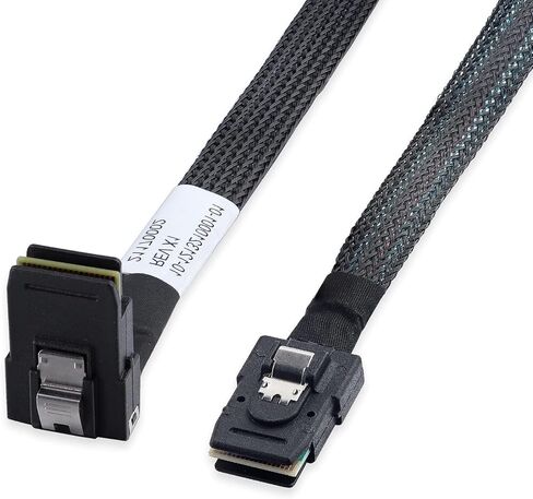 6G Internal Mini SAS SFF-8087 to SFF-8087 Cable, Straight to Right Angle, 0.5m Internal Mini SAS to Mini SAS Cable, 36Pin, 100 Ohms, for Servers, RAID, SAS/SATA HBA, DAS, 0.5 Meter (1.6ft) in Kuwait
