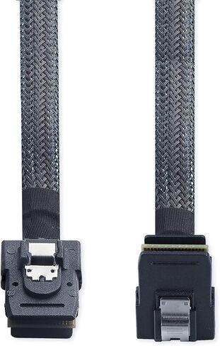 6G Internal Mini SAS SFF-8087 to SFF-8087 Cable, Straight to Right Angle, 0.5m Internal Mini SAS to Mini SAS Cable, 36Pin, 100 Ohms, for Servers, RAID, SAS/SATA HBA, DAS, 0.5 Meter (1.6ft) in Kuwait