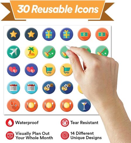 تقويم السبورة البيضاء المغناطيسية القابلة للمسح الجاف - 11 × 17 بوصة - لوحة كبيرة ممتازة قابلة لإعادة الاستخدام للثلاجة - مخطط ثلاجة المطبخ الأسبوعي ومنظم العادات الذرية الذكية in Kuwait