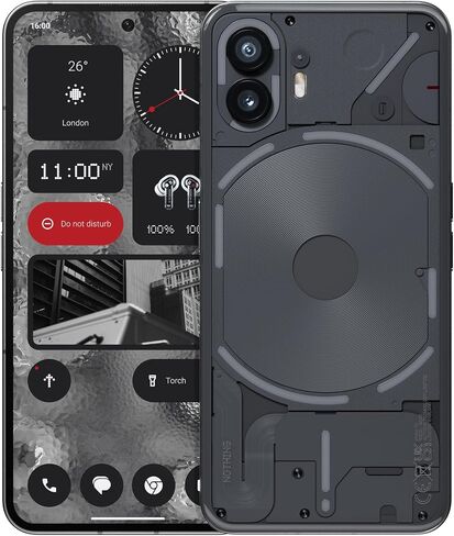 Nothing Phone (2) - 256 GB + 12 GB Ram, Glyph Interface, OS 2.0, 50 MP Dual Camera,OIS, 6.7" LTPO OLED Display, 4700mAh Battery, Water Resistant IP54, LTE, GSM only, Android Phone, Dark Grey in Saudi Arabia