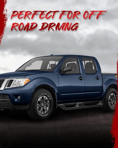 لوحات الجري KYX المتوافقة مع 2004-2023 Titan Crew Cab و2016-2023 Titan XD Crew Cab، 5 بوصات باب السيارة الجانبي وقضبان Nerf وقضبان الخطوات، ولوحات الجري لـ Titan in Kuwait