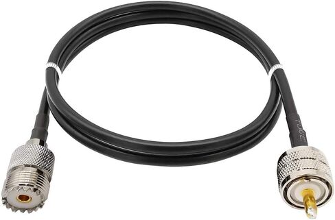 ALLiSHOP UHF Extension Cable PL-259 Male to SO-239 Female Connectors with RG58 Coax Cable 1 Meter 3.3 Feet for CB/Ham Antenna, Marine VHF Radio Antenna, Amateur Radio in Kuwait