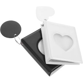 Vaguelly 2PCS Photocard Holder keychain ألبوم صور صغير للبطاقات البريدية للألبوم المحمول ألبوم التخزين كتاب Mini Photo 32 جيوب