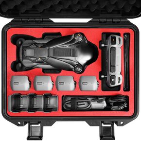FPVTOSKY HARD CASE لـ DJI MAVIC 4 Pro Creator/ Fly More Combo ، يناسب DJI RC Pro 2/ RC 2/ RC2 مع Sunshade ، ما يصل إلى 5 بطاريات ، مركز شحن ، مرشحات الملحقات [CASE فقط]