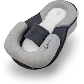 Premium Inclined Baby Lounger – Anti-Reflux Safety Bed for Newborns 0-6 Months – Hypoallergenic, Breathable, Oeko-TEX Certified, Adjustable Leg Support – Washable