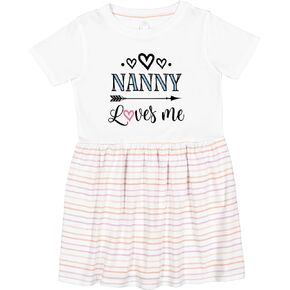 inktastic Nanny Loves Me Grandchild Toddler Dress