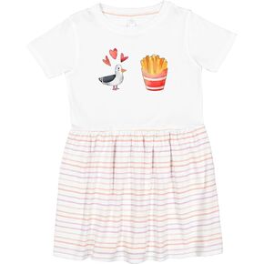 inktastic Seagull and French Fries Toddler Dress