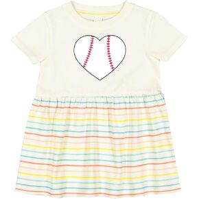 inktastic Heart Shaped Baseball Infant Dress