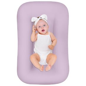 Baby Lounger for Newborn 0-18 Months, Bionic Design Infant Floor Seats & Loungers for Home and Travel, Soft Organic Cotton Baby Lounger, Newborn Babies Shower Gifts (Gray)