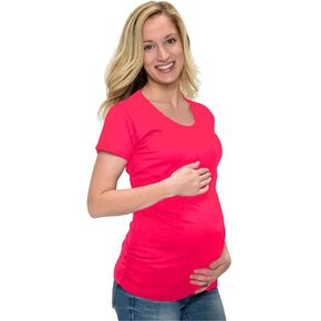 Monag Short Sleeve Maternity T-Shirt Classic Ruched Side