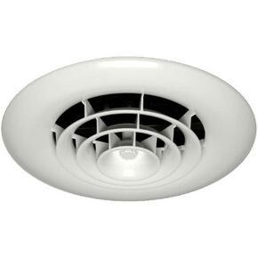 White Round Ceiling Diffuser and 6 in. Boot with Rotary Damper