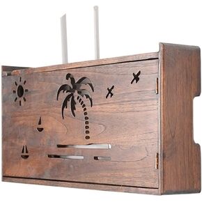 Wall-Mounted WiFi Router Shelf, Floating Multimedia Box, TV Set-Top Box Rack, Cable Organizer, Living Room Storage
