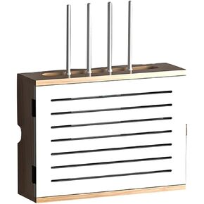 Wall-Mounted WiFi Router Shelf, Adjustable Floating Storage Bracket for Home Office, Cable Management Box