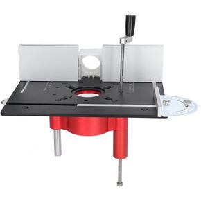 Aluminum Alloy Router Lift System, High Precision Router Table Insert Plate Lifting Base Kit, Hand Crank, 0 47mm Lifting Range, for Woodworking Chamfering Trimming Mach (Black)
