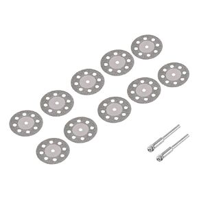 10PCS Rotary Cutter Blades, 30mm 8 Holes Diamond Circular Saw Diamond Cutting Wheel 2 Mandrel Rotary Tool Accessories