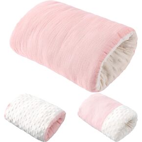Nursing Arm Pillow Breastfeeding Arm Pillow Muslin Cotton Soft Feeding Cradle Cozy Cradle Comfortable Head Support for Bottle Feeding(Pink)