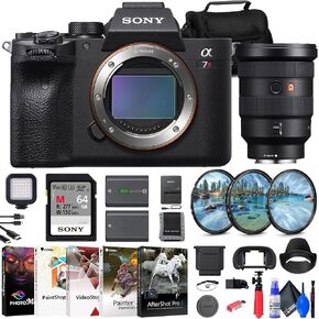 Sony a7R IVA Mirrorless Camera (ILCE7RM4A/B) + Sony FE 16-35mm Lens (SEL1635GM) + 64GB Card + Filter Kit + Bag + NP-FZ100 Compatible Battery + Card Reader + LED Light + More (Renewed)